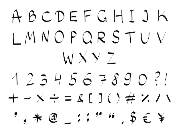 English alphabet handwritten in vector