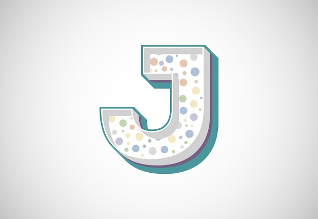 英語のアルファベット J レトロスタイルの大胆な現代のベクトルアルファベートデザイン