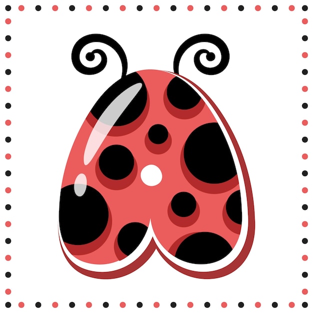 영어 알파 글자 귀여운 Ladybug 테마 그림