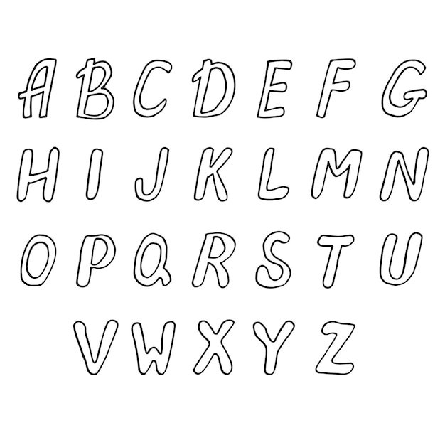 Vector english alphabet letters hand drawn vector