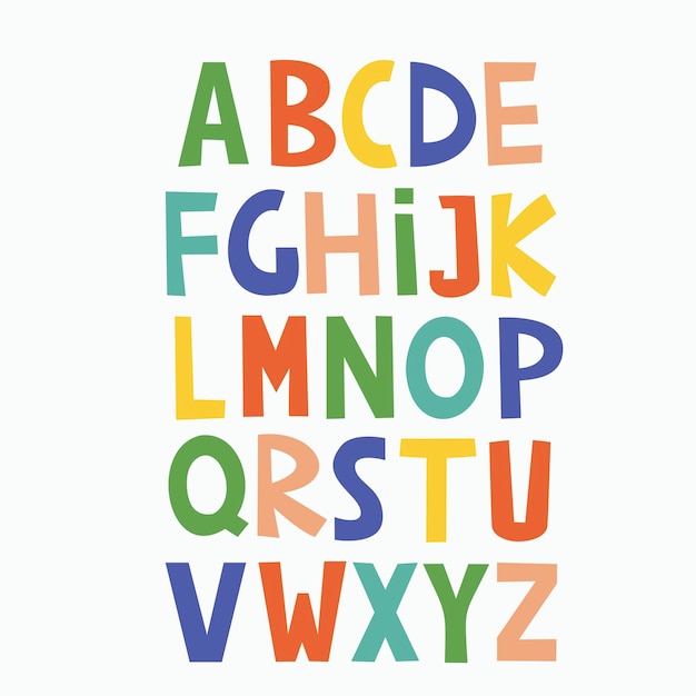 English alphabet for spring posters Bright hand written