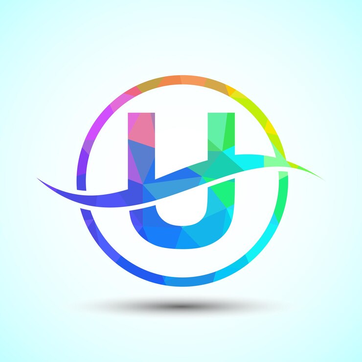 वेक्टर english alphabet u with swoosh or ocean wave logo design graphic alphabet symbol for corporate business identity