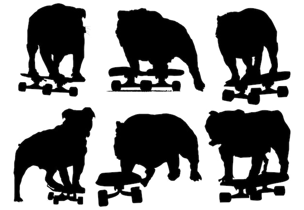 Vector english bulldog silhouette eps file