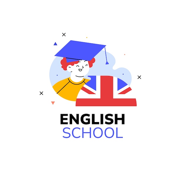 Вектор Английский шаблон дизайна логотипа