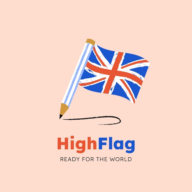 Vector english logo design template