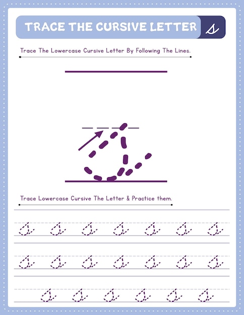 Vector english lowercase cursive letter tracing handwriting worksheet and arrow direction alphabet s