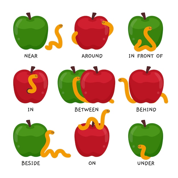 English prepositions illustration