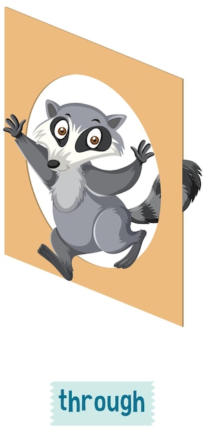 English prepositions with raccoons up and down stairs 7375076