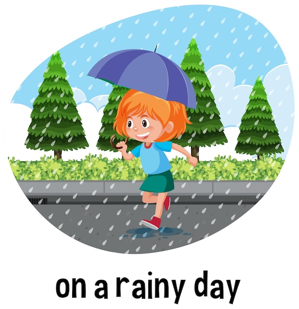 Vector english prepositions of time for children