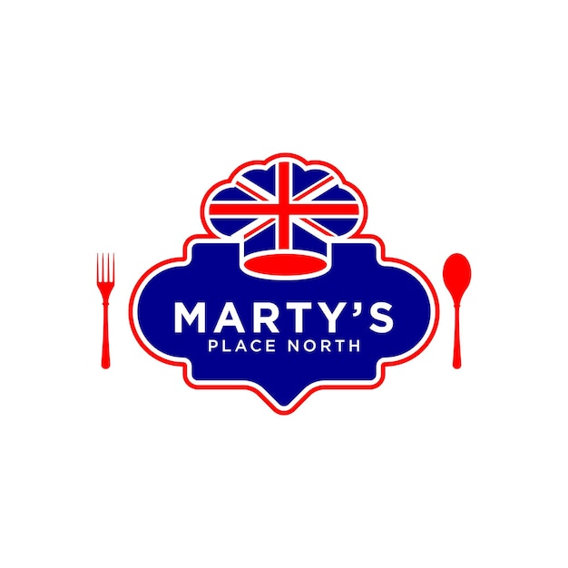 Modello di logo del ristorante inglese adatto a ristoranti e simili in formato eps vettoriale