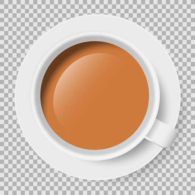 English tea cup on transparent background