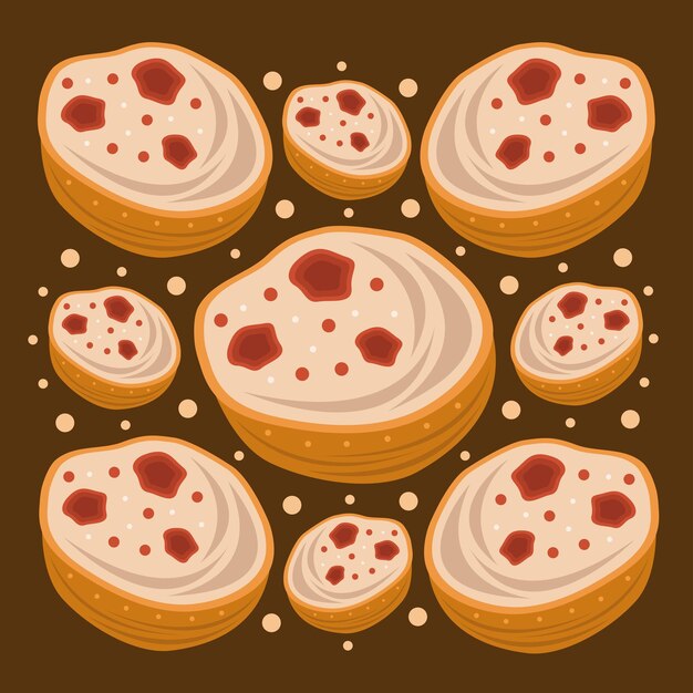 Vector english teacakes pastry vector illustration