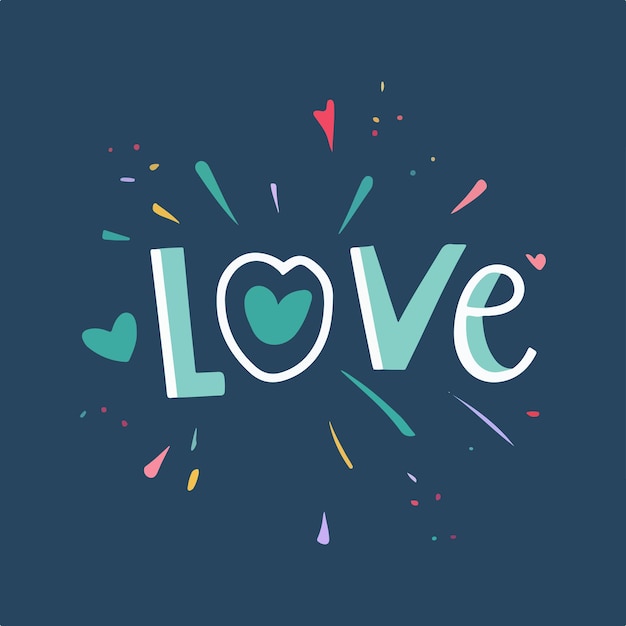 Vector english word love font design