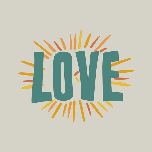 English word love font design