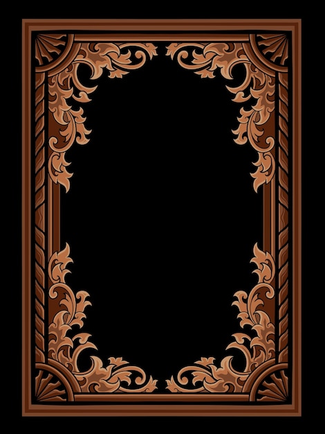 engraved frame design with luxurious gold color