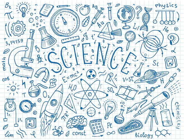 engraved hand drawn in old sketch and vintage style. scientific formulas and calculations in physics and mathematics, chemistry and biology or astronomy on whiteboard. education and science.