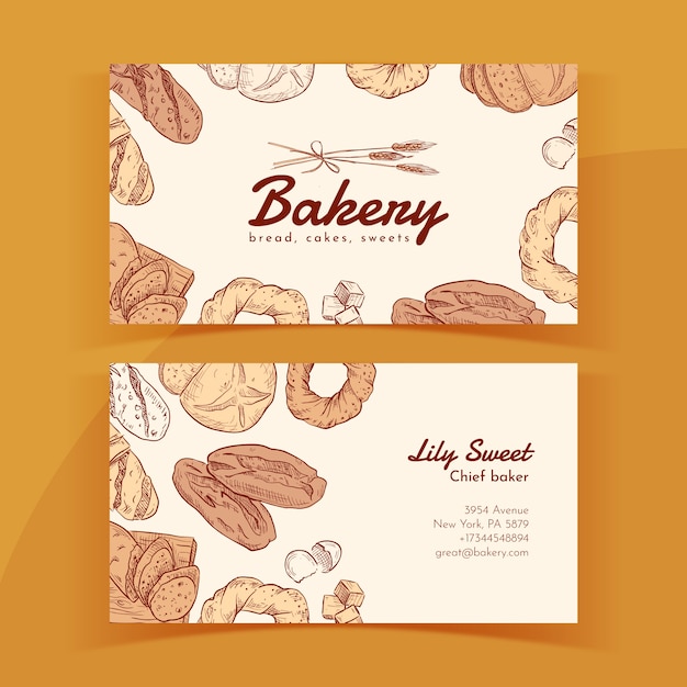 Engraving bakery horizontal business card