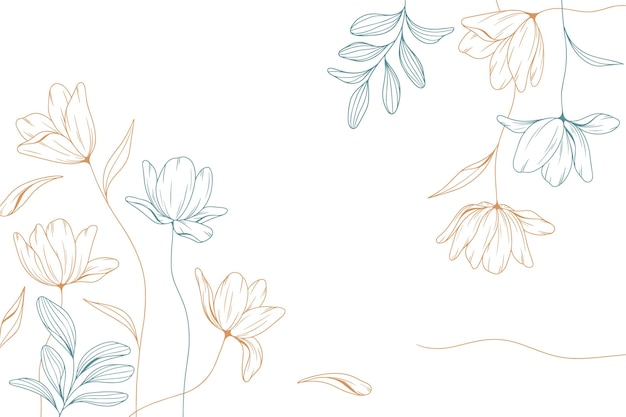 Vector engraving floral background