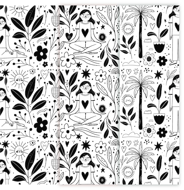 engraving hand drawn pattern collection