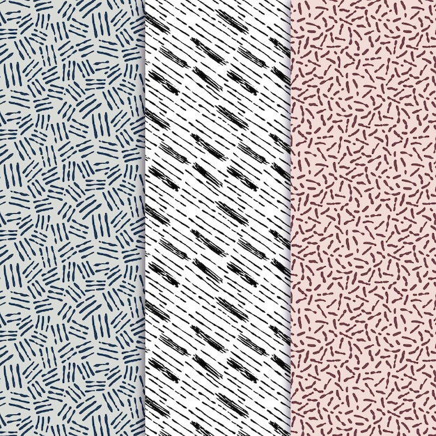 Vector engraving hand drawn pattern collection