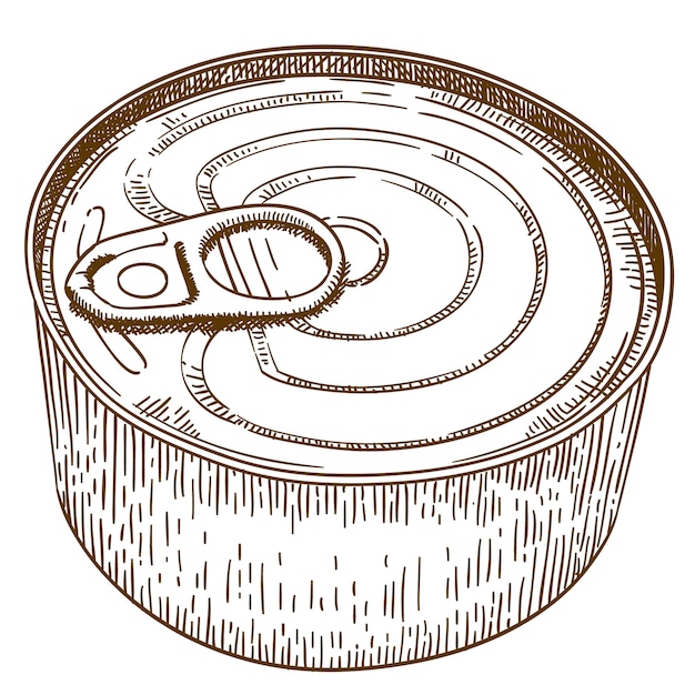 Vector engraving  illustration of tin can