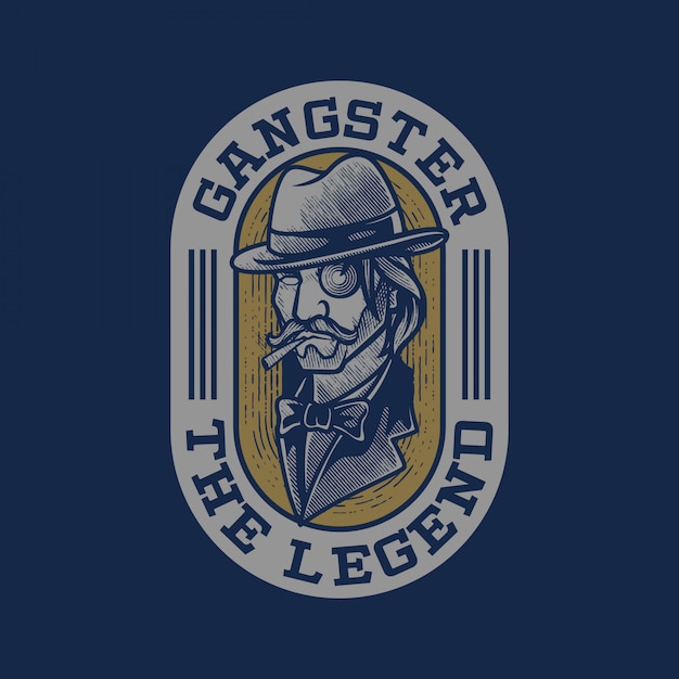 Гравюра Vintage Gangster Logo, Классический дизайн