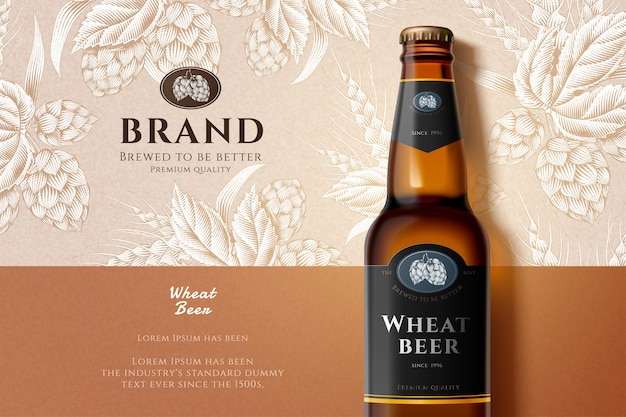 Engraving wheat beer ads