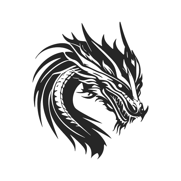 Enhance your business image with our black and white clean and minimalist dragon logo