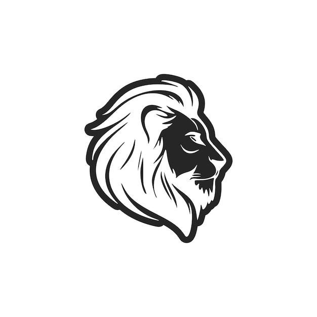 Enhance your business image with our black and white modern lion head logo