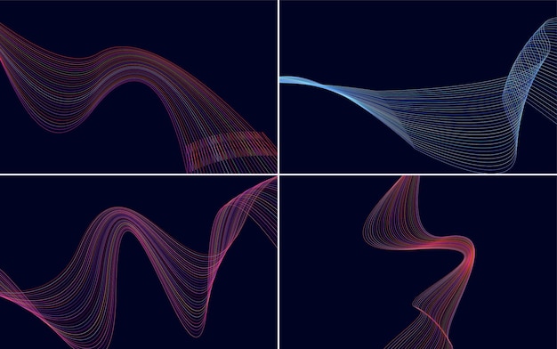 Enhance your presentation with this set of 4 geometric wave backgrounds