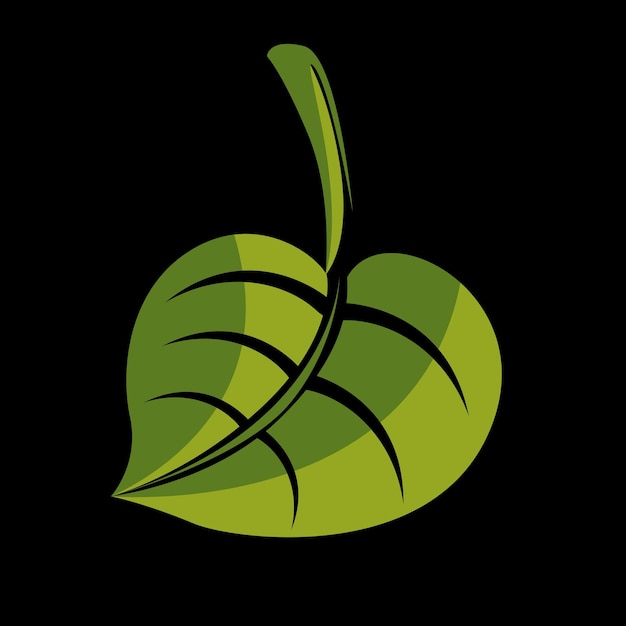 Enig eenvoudig groen vectorblad van bladverliezende boom, gestileerd aardelement. ecologie symbool, kan worden gebruikt in grafisch ontwerp.