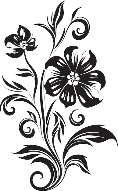 Vector enigmatic floral beauty illuminated mysterious vector floral beautyebony floral artistry envisioned