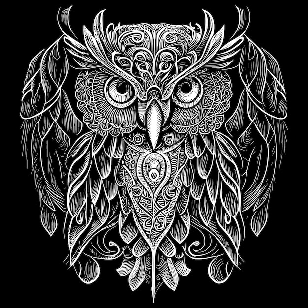 The Enigmatic and Graceful Owl - A Breathtaking Illustration