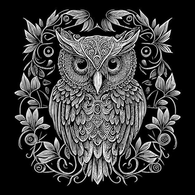 Vector the enigmatic and graceful owl - a breathtaking illustration