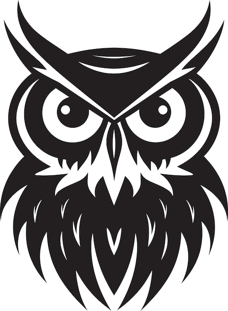 Vector enigmatic nocturne a profoundly captivating black owl illustration full of intrigue and crafted