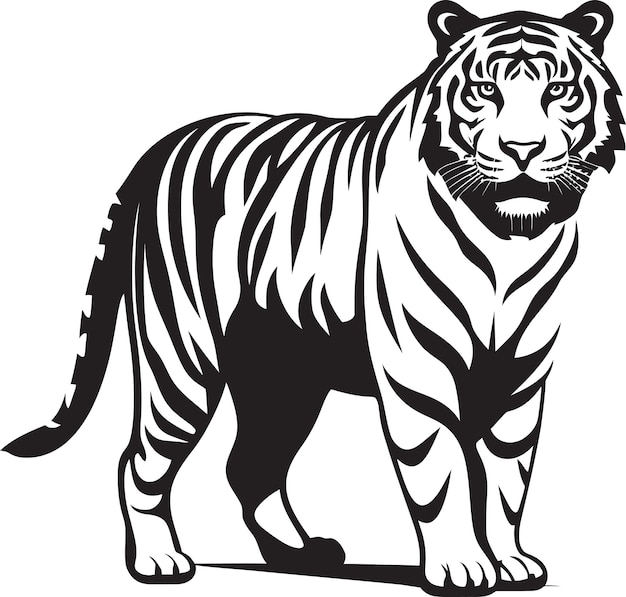 Vector enigmatic tiger design mysterious monochrome essenceelegant tiger vector refined monochrome renderin