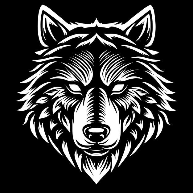 Vector enigmatic wolf illustration in isolation