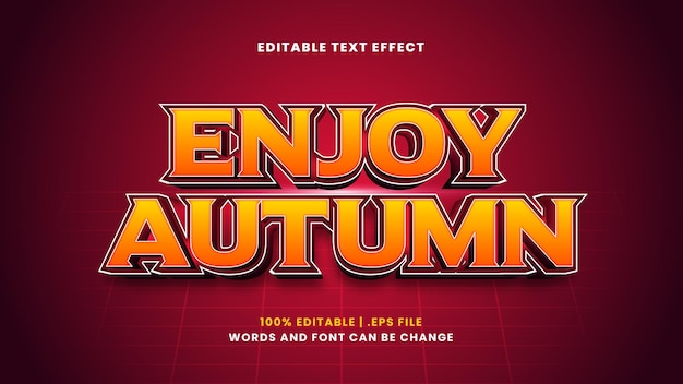 Enjoy autumn editable text effect in modern 3d style