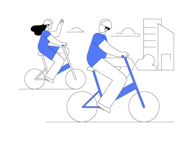 Goditi l'illustrazione vettoriale del concetto astratto del giro in bicicletta