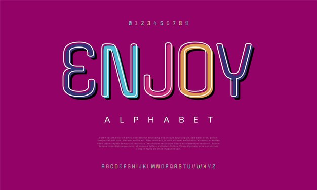 Enjoy creative modern urban alphabet font digital abstract moslem futuristic fashion sport minimal