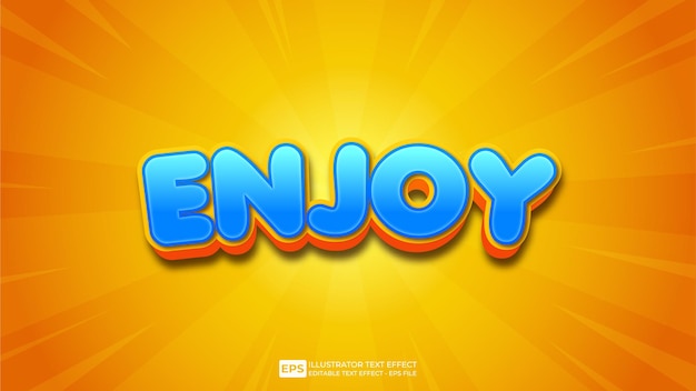 Enjoy editable 3d text effect font