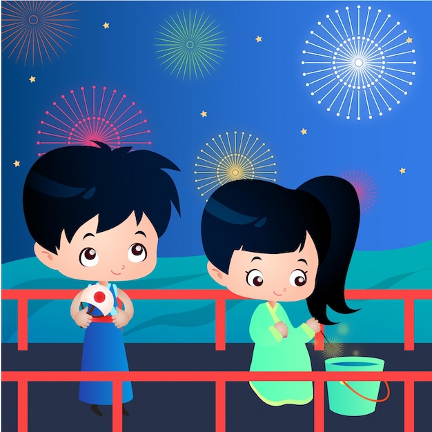 Enjoy firework illustration