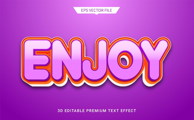 Enjoy modern 3d editable text style effect 