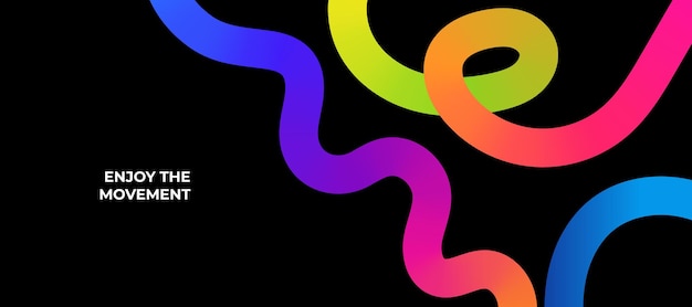 Enjoy the Movement Abstract Design with Colorful Gradient Waves