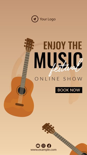 Enjoy the music festival portrait template design