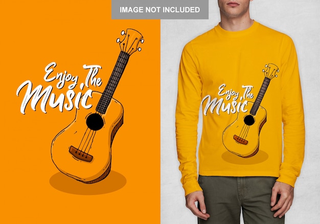 Enjoy the music, typography t-shirt design vector