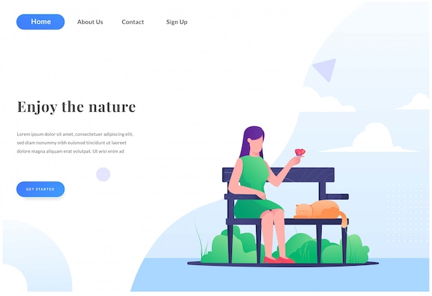 Goditi la landing page della natura