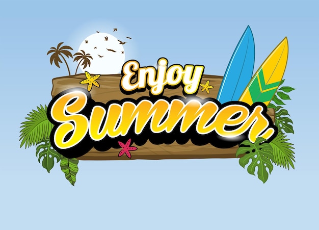 Enjoy summer greeting text holiday design