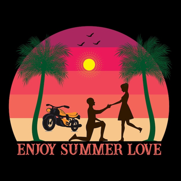 Vector enjoy summer love tshirt design vector illustration