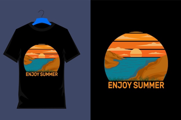 Enjoy Summer Retro Vintage T Shirt Design